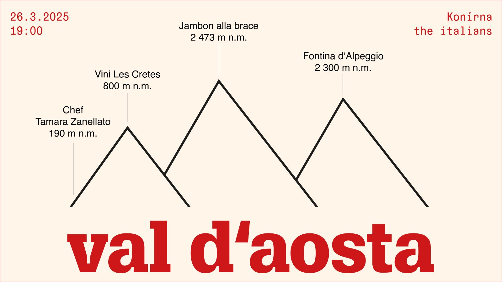 Valle d Aosta, tematická večeře, the italians, jotaz, les cretes, prosciutticifio gran san bernardo